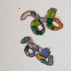 子供が書いた絵画をデジタルイラストに