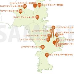 福祉施設の立地状況の案内図