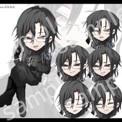 黒髪眼鏡軍服の男性