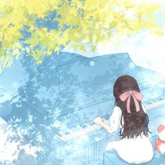 夏、ピアノイラスト