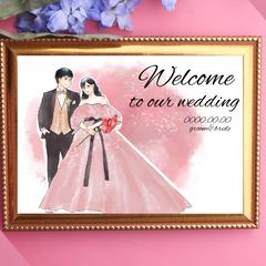 結婚式のウェルカムボードのイラスト制作・デザイン