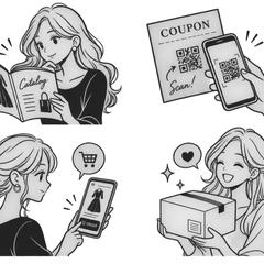 サービス利用の流れを伝える説明イラスト