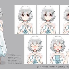 TRPGで使用したオリジナルキャラクターと表情差分4種