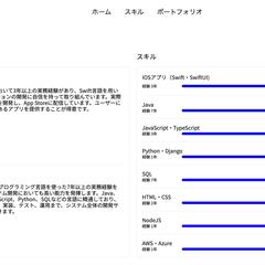 HTMLとCSSで作成したフリーランス個人紹介ホームページ