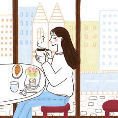カフェでモーニング