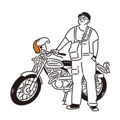 バイクを愛するお父さん