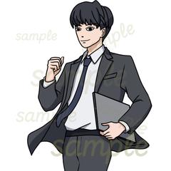 仕事に意欲的なビジネスマンのイラスト