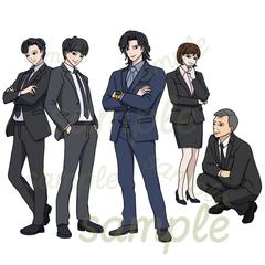 ポーズの異なるビジネスパーソンのイラストセット