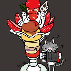 猫とイチゴパフェ