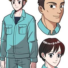 【サンプル】作業着キャラクター