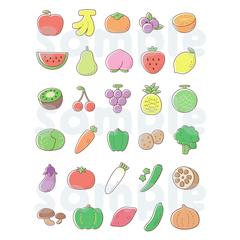 野菜と果物のアイコン