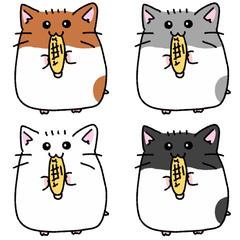 ストック素材イラスト　ハムスター（コーン）