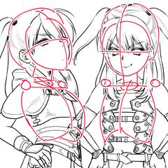 元の絵からアタリを取り出したり添削したり