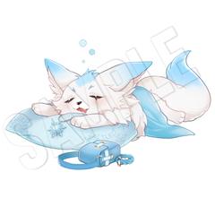 【ココナラ実績】眠っているフェネックのイラスト