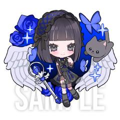 背景付きミニキャライラスト