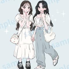 初夏のリンクコーデ 甘め×カジュアルアイテム