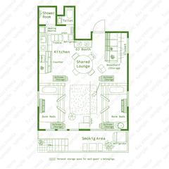 手書き家具入りワンカラー間取り図　民泊