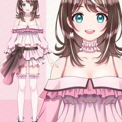 Vtuber Live2D用パーツ分けイラスト