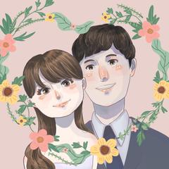 ウエディング似顔絵依頼