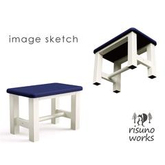 DIY向け　完成イメージスケッチ（子供用踏み台）