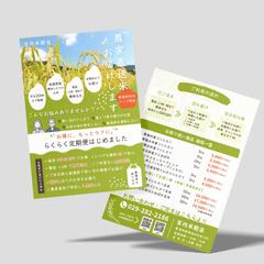 農家直送のお米チラシ｜定期便サービス訴求デザイン