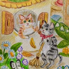 「絵本の中の猫さん」