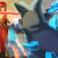 燃える闘志と碧嶺の魔獣