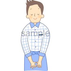 おじぎする店主