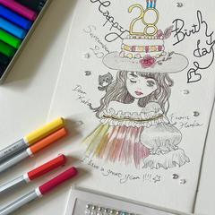 水彩色鉛筆画