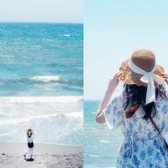 湘南の海でお散歩ポートレート撮影