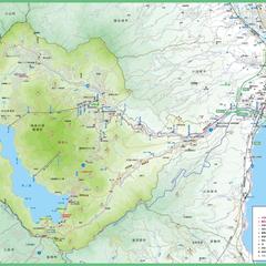 自治体向け観光マップのような、情報多めの地図