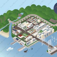 東海大学 建築都市学部様 パンフ用アイソメ図制作