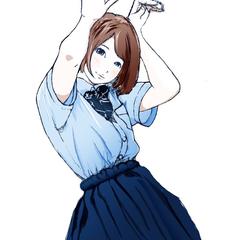 ウサ耳ポーズの女子高生