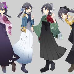 女学生の立ち絵6種