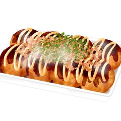 イラスト｜たこ焼き8個