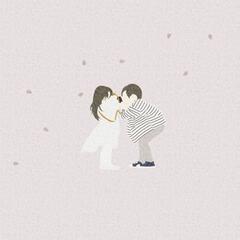  春のきょうだいのひととき｜優しいふたりの記念イラスト