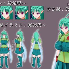 女性キャラのイラストのサンプルです。