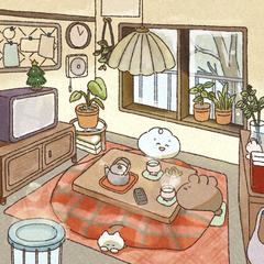 キャラクターと背景のイラスト