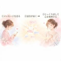 メッセージを送る➔返信が届く➔じっくり話して心を整理する