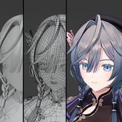イラストを再現した3Dモデリング