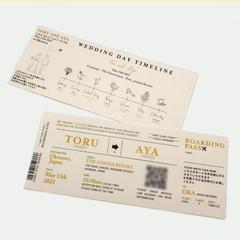 招待状デザイン　航空券風