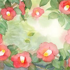 お納経の背景イラスト（冬）