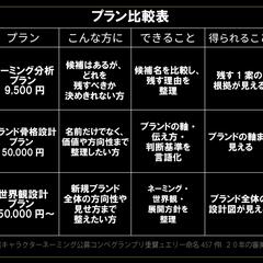 ネーミング支援3プラン比較表