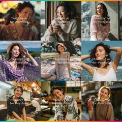 Midjourneyでテーマごとに日本人の女性画像を出力