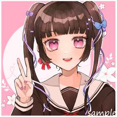 描きこみ多めの女の子（アイコンサンプル）