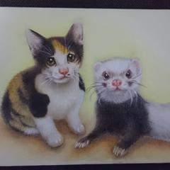 ペットの似顔絵をリアルな油絵で描きます