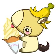バナナソフトクリームの販促キャラクター