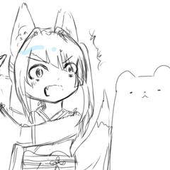 緩い線画のみのイラスト
