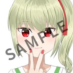 花蕾わさびチェキ風イラスト