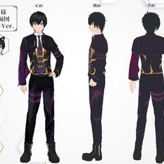 なふた。様　キャラクターモデル　3面図　モデリングイラスト